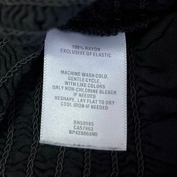 Nordstrom BP Black Smocked Ruffle Balloon Sleeve Square Neck Crop Blouse Top XXS - Picture 5 of 5